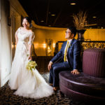 Bride and groom portrait at the Seville in Streamwood.