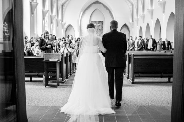 Wedding ceremony at Sacred Heart Church in Winnetka.