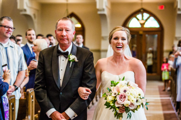 Wedding ceremony at Sacred Heart Church in Winnetka.