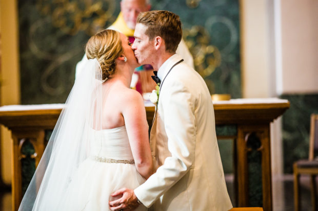 Wedding ceremony at Sacred Heart Church in Winnetka.