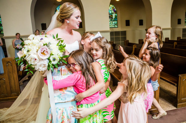 Wedding ceremony at the Sacred Heart Church in Winnetka.