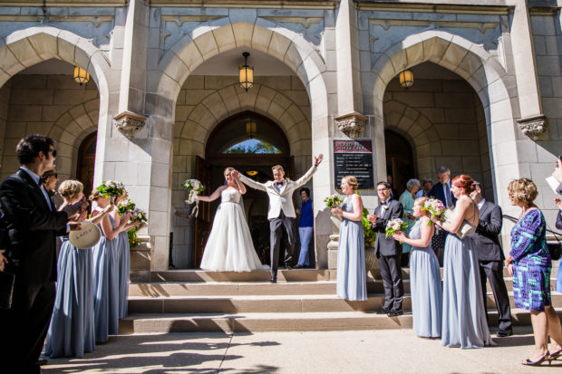 Wedding ceremony at the Sacred Heart Church in Winnetka.