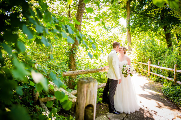 Wedding portrait at Gillson Park before an Evanston Golf Club wedding.