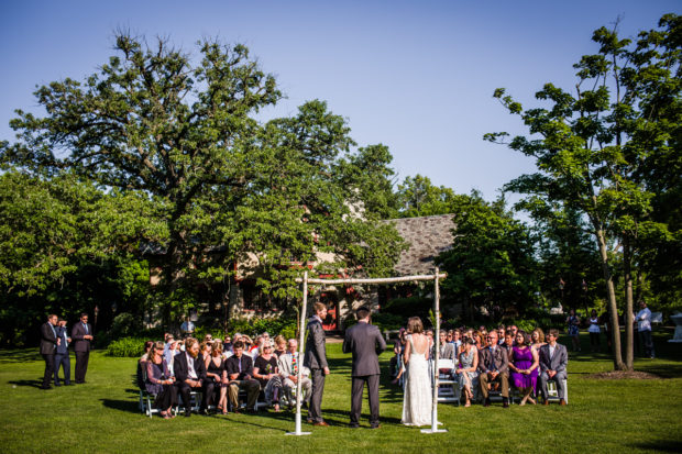 Wedding ceremony at The Grove in Glenview.