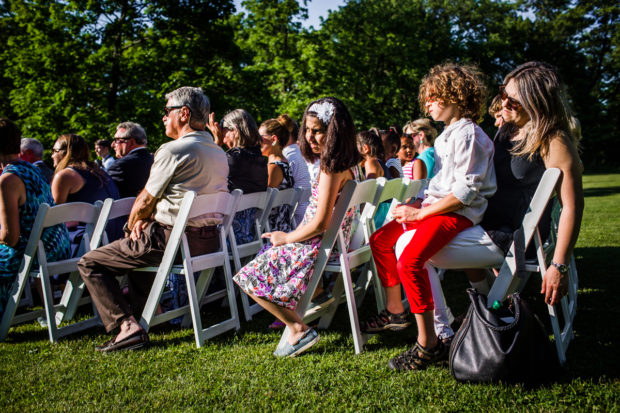 Wedding ceremony at The Grove in Glenview.