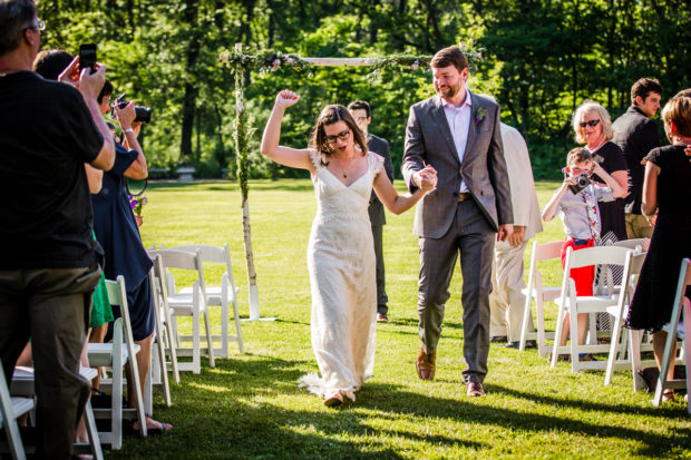 Wedding ceremony at The Grove in Glenview.