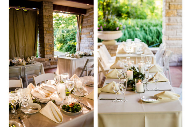 Reception details during a wedding at The Grove in Glenview.