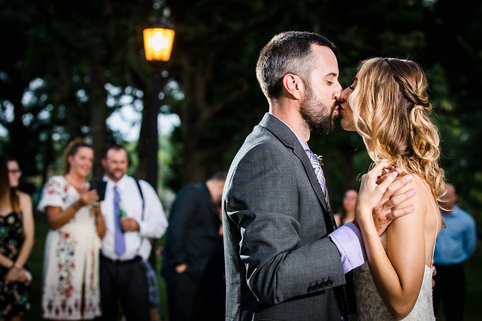 A couple shares their first dance during a Katherine Legge Memorial lodge wedding