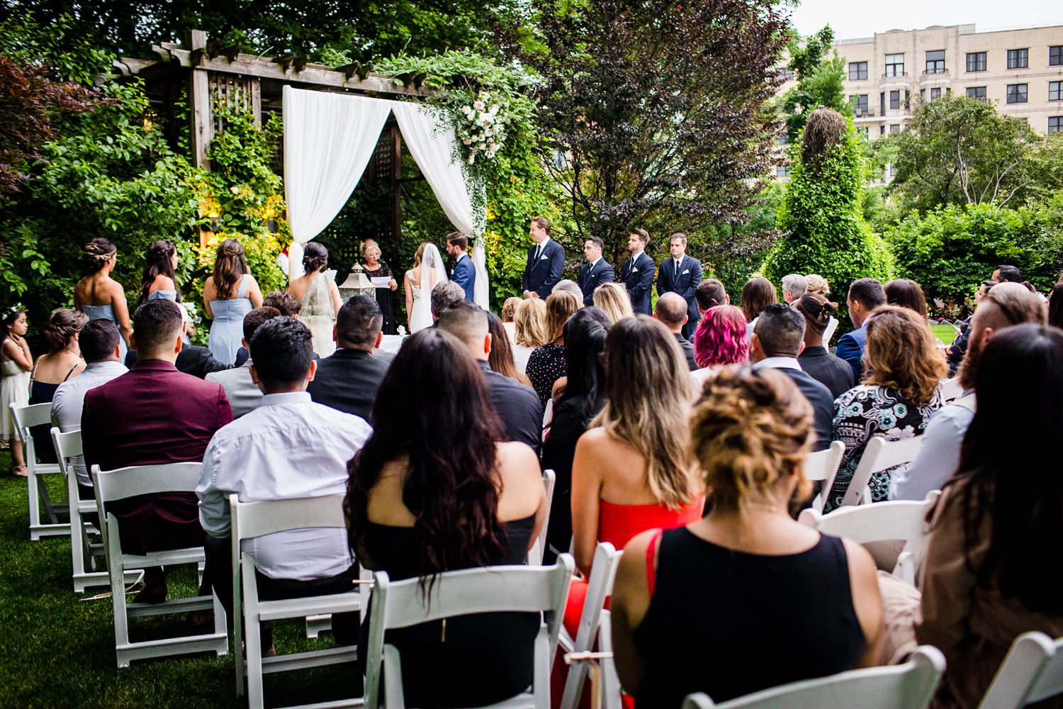 A view of a ceremony at a Gallery Marchetti wedding.