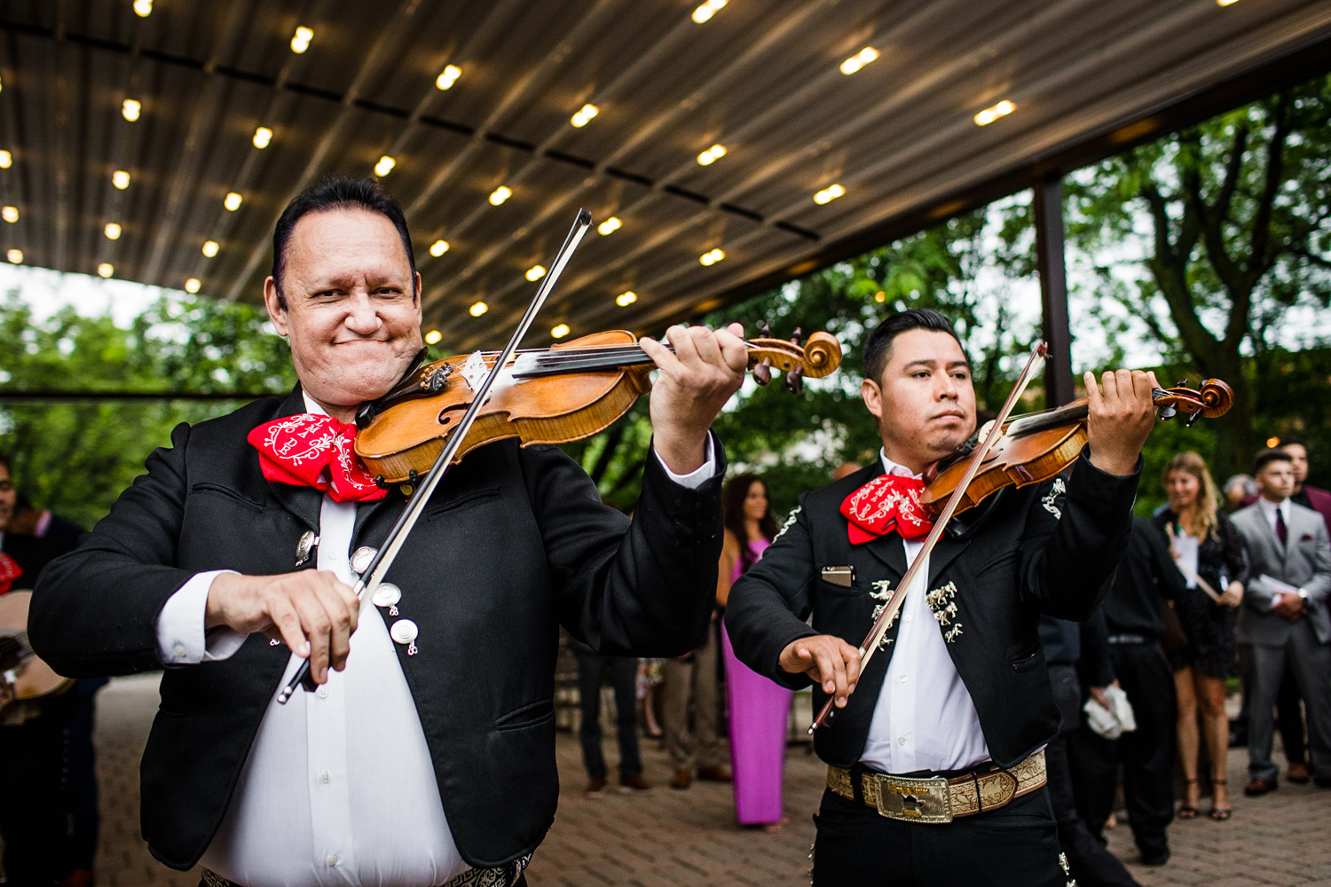 Members of a mariachi band play during a Gallery Marchetti wedding.