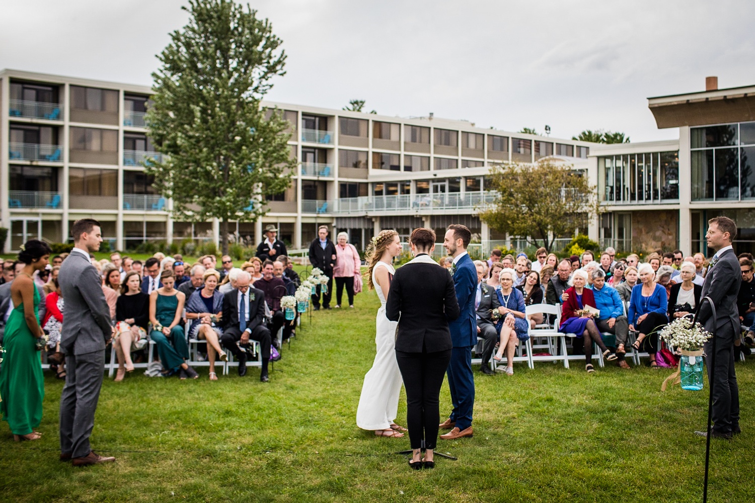 View of a ceremony at an Illinois Beach Resort wedding