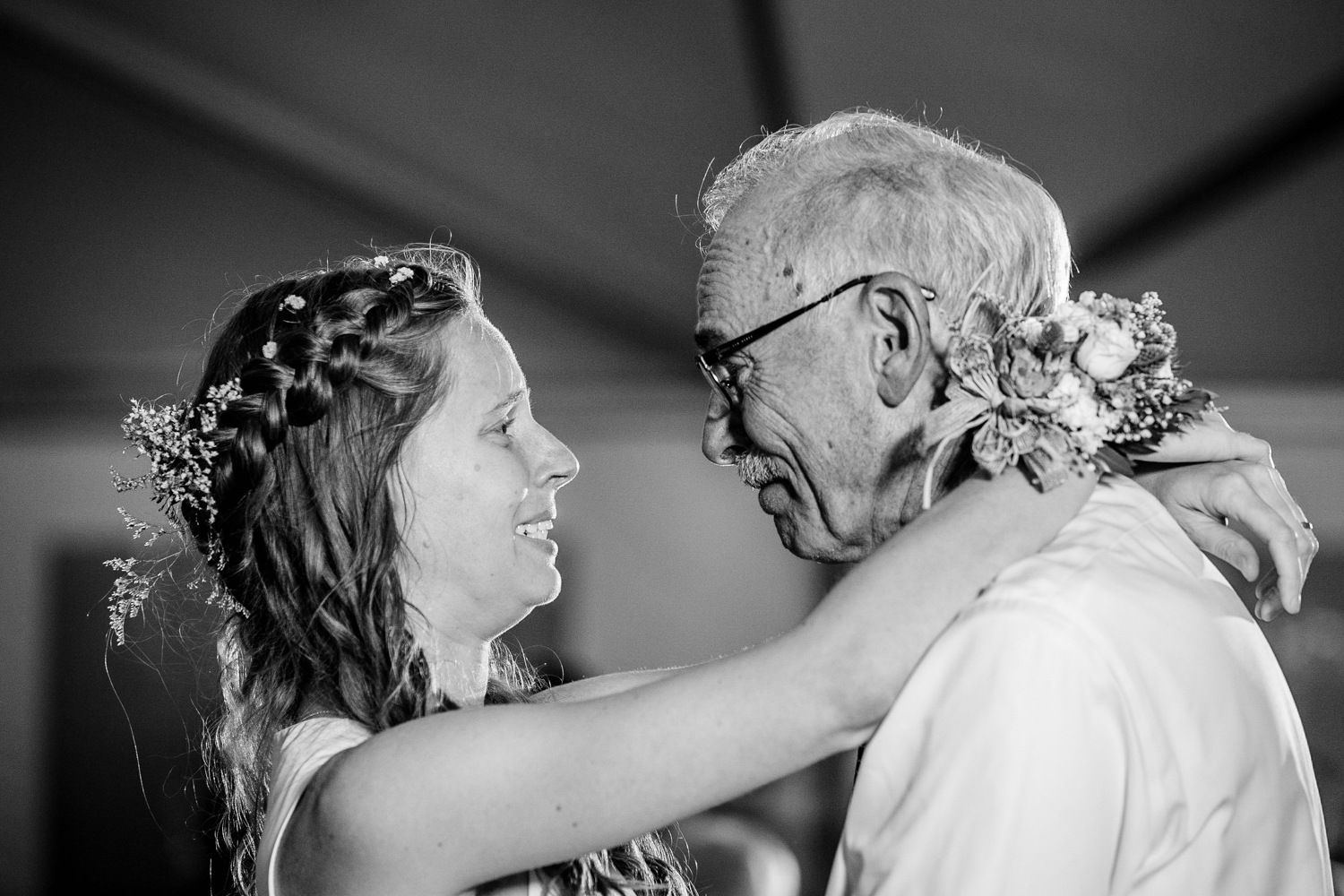 A bride shares a first dance with her father at an Illinois Beach Resort wedding
