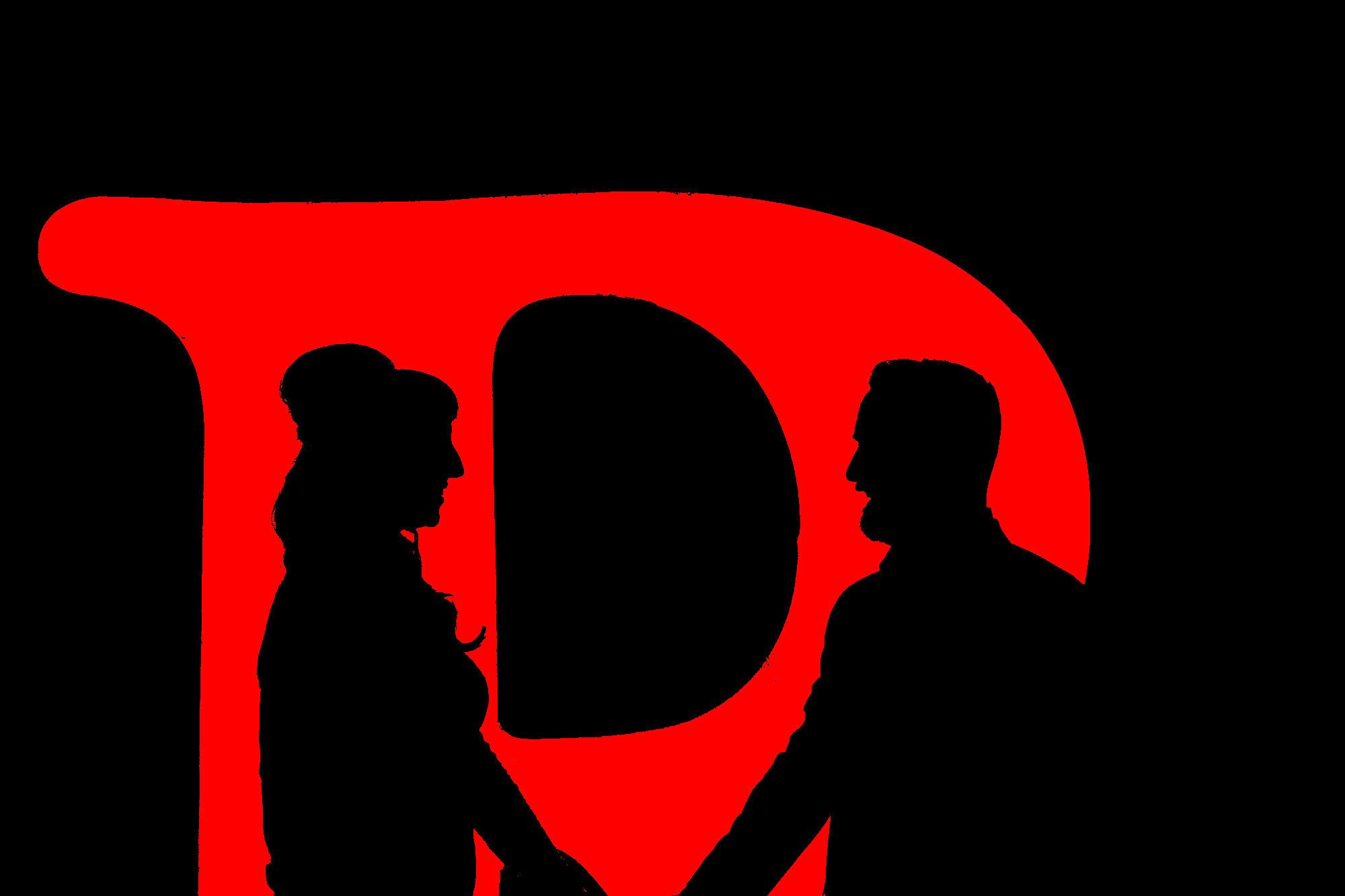 A couple in silhouette in front of a red neon sign at a Salvage One wedding in Chicago. 