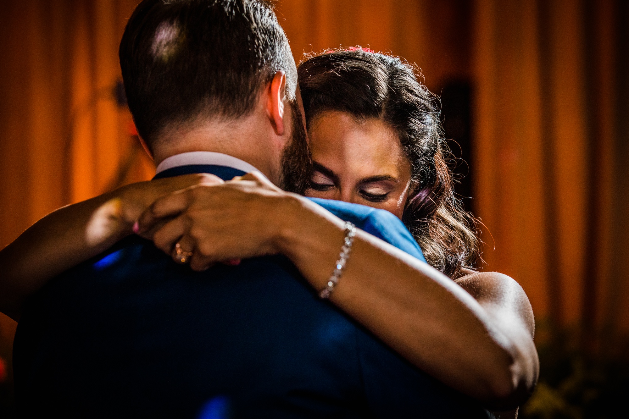 A couple shares their first dance during a Hideout Chicago wedding reception