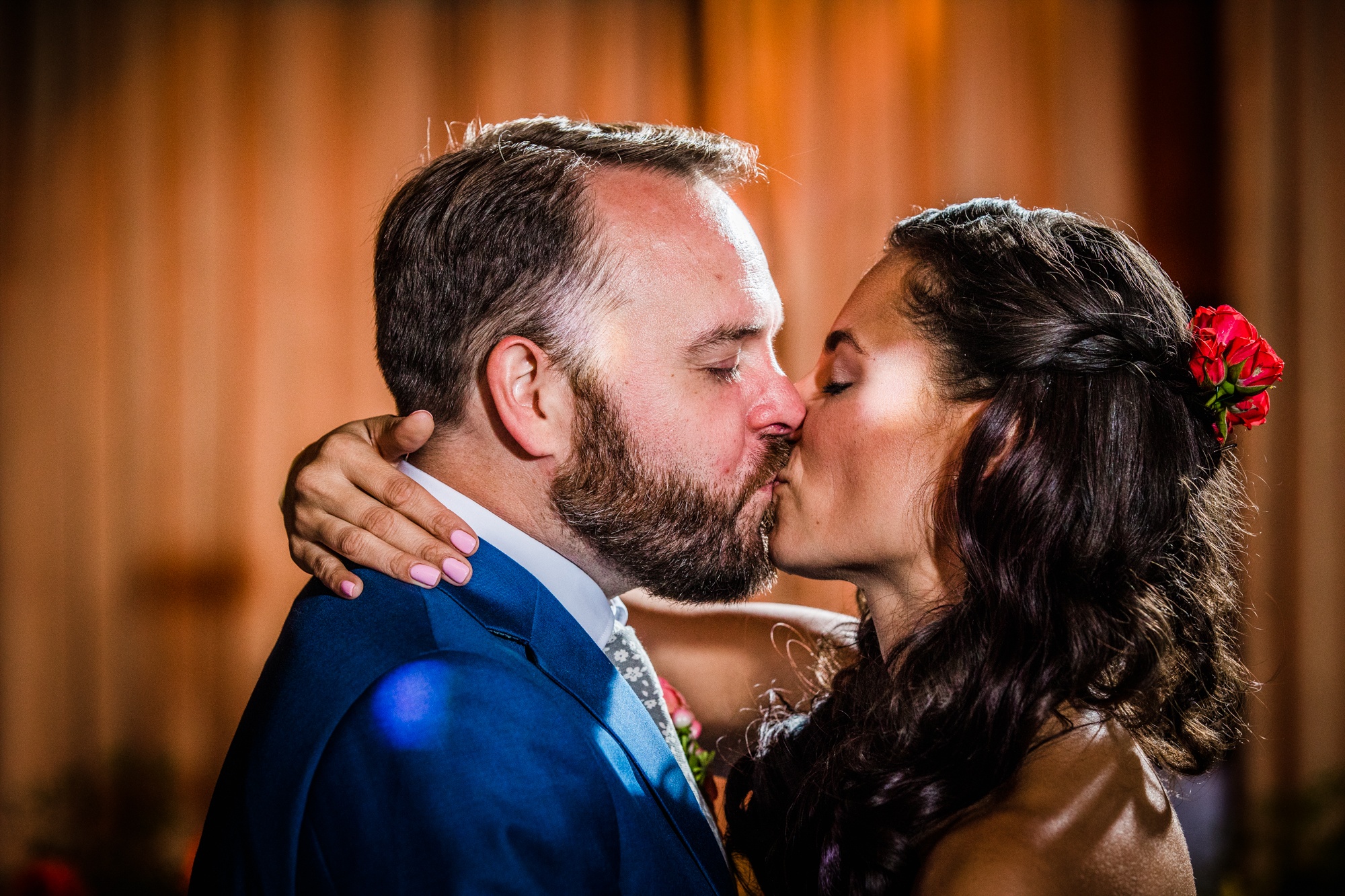A couple shares their first dance during a Hideout Chicago wedding reception